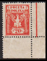 1922. Ostoberschlesien. Regular Issue 20 F Hinged. Corner Margin.  (Michel 3) - JF543411 - Slesia