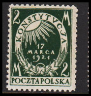 1921. POLSKA. Constitution 2 M Hinged.  (Michel 164) - JF543428 - Ungebraucht