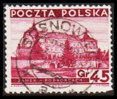 1935. POLSKA. Castle Podhorze 45 Gr. Luxus Cancel SOSNOWIECE (Michel 307) - JF543435 - Gebraucht