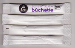 Lot De 3 Stick De Sucre, Sugar "G Couronné Bûchette Saint Louis"  (scan Recto-verso) [S202]_Di303 - Sucres