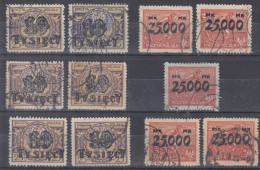 ⁕ Poland 1923 ⁕ Overprint Mi.185,187 ⁕ 11v Used - Used Stamps