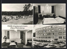 AK Neuglobsow, FDGB-Urlauberwohnheim Haus Rheinsberg, Stechlinsee, Zimmer, Klubraum  - Rheinsberg