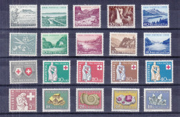 Croix Rouge - Pro Patria - Suisse - Séries De 1954 - 1956 - 1957 Et 1958 ** - Cascades - Minéraux - Valeur 42,50 Euros - Ungebraucht