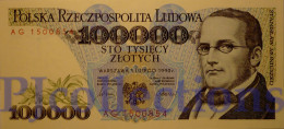 POLONIA - POLAND 100000 ZLOTYCH 1990 PICK 154a UNC PREFIX "AG" - Poland