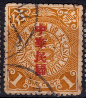 Stamp China 1912 Coil Dragon 1c Combined Shipping Used Lot#l26 - 1912-1949 Republic
