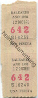 Spanien - Baleares Ano 1958 - Una Peseta - Fahrschein - Europe
