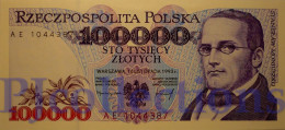 POLONIA - POLAND 100000 ZLOTYCH 1993 PICK 160a UNC PREFIX "AE" - Pologne