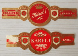 L99 Bague Bagues Cigare Cigares  Karel I  2 Pièces - Sigarenbandjes