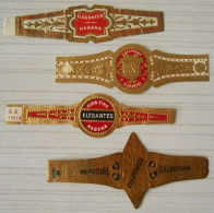 K66 Lot Bagues De Cigares  Elegantes  4 Pièces - Cigar Bands