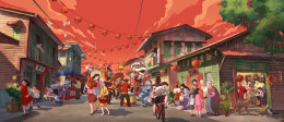 Malaysia Hari New Year At Kampung Baru Postcard MINT Bicycle Costume Music Food Dog Cat Lifestyle - Malasia