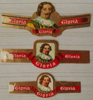 K99 Lot Bagues De Cigares  Gloria  3 Pièces - Sigarenbandjes