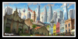 Malaysia Cityscape - Kuala Lumpur 2 Postcard MINT Train Landmark - Malaysia