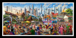 Malaysia Festivals Of Harmony Postcard MINT Landmark Bridge Food Costume Lifestyle - Malaysia