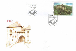 Czech Republic 2024 - Castle Loket ("Elbow"), FDC - Schlösser U. Burgen