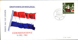 PAYS BAS FDC 1963 JOURNEE DU ROYAUME - FDC