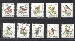 San Marino 1972- Oiseaux Set (10v) - Unused Stamps