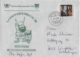 Germany Deutschland 1988 FDC Landesverteidigung '88, National Defense, Territorialkommando Sud, Bundeswehr - 1981-1990