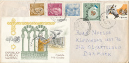 Spain Cover Sent To Denmark 1987 ?? Good Franked - Lettres & Documents