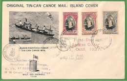 ZA1501 - TOGA - POSTAL HISTORY -  FDC Cover 11.10.1937 Via TIN CAN MAIL Royalty - Tonga (...-1970)