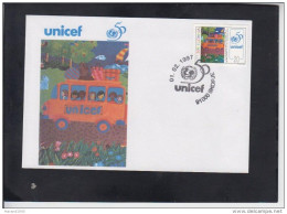 REPUBLIC OF MACEDONIA, 1997, FDC, MICHEL 91 - UNICEF, Art, Transport # - UNICEF