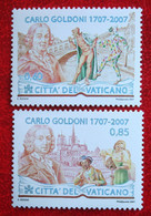 Carlo Goldoni 2007 Mi 1580-1581 Yv 1433-1434 POSTFRIS / MNH / **  VATICANO VATICAN VATICAAN - Neufs