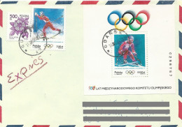 Poland (A259) Stamps Used Block 111 Sport Olympic Winter Games Lillehammer 94 (postal Circulation) - Blocs & Feuillets