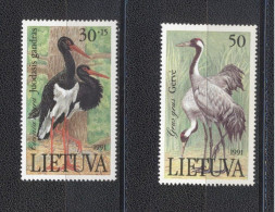 Lituania 1991- Birds In The Red Book Set (2v) - Lituanie