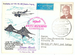 COV 06 - 12-a AIRPLANE, Flight, DDR Germany - Cover - Used - 1989 - Brieven En Documenten