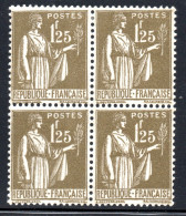 2669.FRANCE 1932 PEACE 1.25 FR. SC.279,Y.T.287 VERY FINE MNH BLOCK OF 4 - 1932-39 Paz