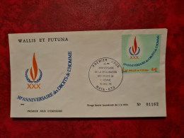 Lettre / Carte   WALLIS ET FUTUNA FDC 1978 MATA UTU 30° ANNIVERSAIRE DES DROITS DE L'HOMME - Cartas & Documentos