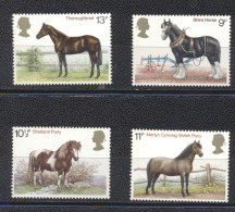 G. Bretagne 1978- British Horses  Set (4v) - Nuevos