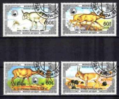 Mongolie 1986 Animaux Sauvages Le Saiga (4) Yvert N° 1477 à 1480 Oblitérés Used - Mongolei