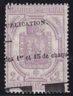 FRANCE - 2 C. Violet Oblitéré - Journaux