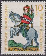 1970 Deutschland > BRD, ** Mi:DE 612, Sn:DE B455, Yt:DE 475, Heinrich Von Rugge, Minnesänger - Preistoria