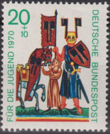 1970 Deutschland > BRD, ** Mi:DE 613, Sn:DE B456, Yt:DE 476,Wolfram Von Eschenbach, Minnesänger - Prehistoria