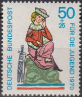 1970 Deutschland > BRD, ** Mi:DE 615, Sn:DE B458, Yt:DE 478, Walther Von Der Vogelweide, Minnesänger - Préhistoire