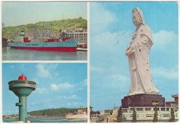 Taiwan: 'Goddess Of The Sea' Statue, Keelung, Lighthouse, MS 'Clara Maersk' Freight Ship - Taiwan