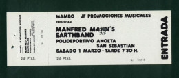Manfred Mann's Earthband San Sebastián 1975  Concert Ticket New - Biglietti D'ingresso