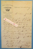 ● Villefranche Sur Saône Lettre 1887 L'Urbaine Assurances F. BURNICHON - Claude Suchet Débitant à Ronchal - Gonnet - Banca & Assicurazione