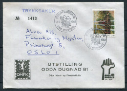 1983 Norway Kinsarvik Flowers Cover - Lettres & Documents