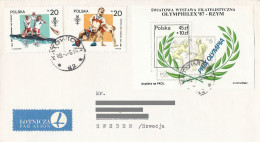 Poland (0778): Stamps Used Block 90 Sport Olymphilex Roma 87 Fencing (postal Circulation) - Blocs & Feuillets