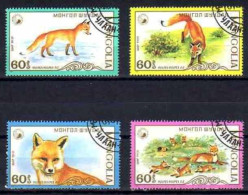 Mongolie 1987 Animaux Renards (66) Yvert N° 1568 à 1571 Oblitéré Used - Mongolei