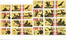 Czechoslovakia - 24 Czechia Matchbox Labels, Warsaw Pacts, Military, Airplane, Tank, Radar, Skydiver, Flag - Boites D'allumettes - Etiquettes