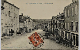 2746 - Tarn Et Garonne -  CAYLUS  :  Grande Rue  -  Cafés  :  CAVAILLE  Et  GAGNAC  à Droite (disparus ?) Circulée  1910 - Caylus