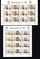1987230646 1998 SCOTT 1130A + 1132A (XX) POSTFRIS MINT NEVER HINGED - 1798 REBELLION BICENTENAIRE IN SHEETS - Nuevos