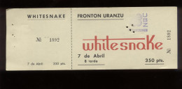 Whitesnake Irun Frontón Uranzu 1979   Concert Ticket New - Eintrittskarten