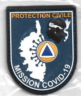 Ecusson PVC PROTECTION CIVILE MISSION COVID CORSE - Pompiers