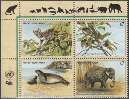ONU UNO WIEN VIENNE Poste 182 à 185 ** MNH Ocelot Phoque Moine Zostérops éléphant Elefant (CV 9,60 €) 1994 - Unused Stamps
