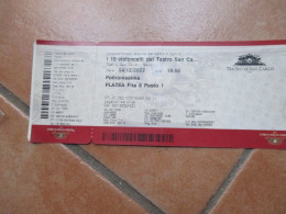 2022 Biglietto Ingresso 10 VIOLONCELLI Teatro SAN CARLO NAPOLI - Eintrittskarten