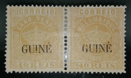 1885 - GUINÉ - PAR COM O ERRO DA CHAPA DE MOÇAMBIQUE - 40 RÉIS AMARELO - Guinea Portuguesa